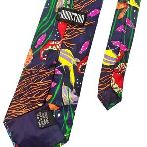 Addiction Ocean Sea Life Necktie 100% Silk Octopus Starfish Seahorse